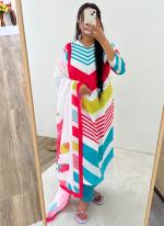 Soft Muslin Multi Color Daily Wear Printed Readymade Straight Suit